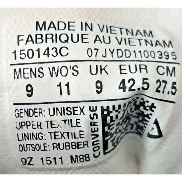 Chuck Taylor Converse All Stars Women's 11 Black Canvas High-Tops New No Tags - Picture 9 of 13